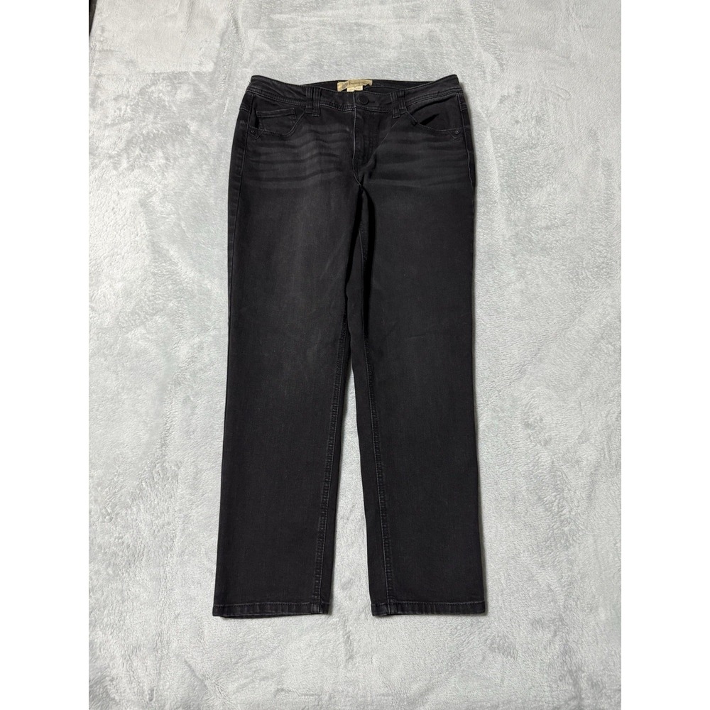 Democracy Womens 8 Straight Dark Wash Black Jeans 30x26‎